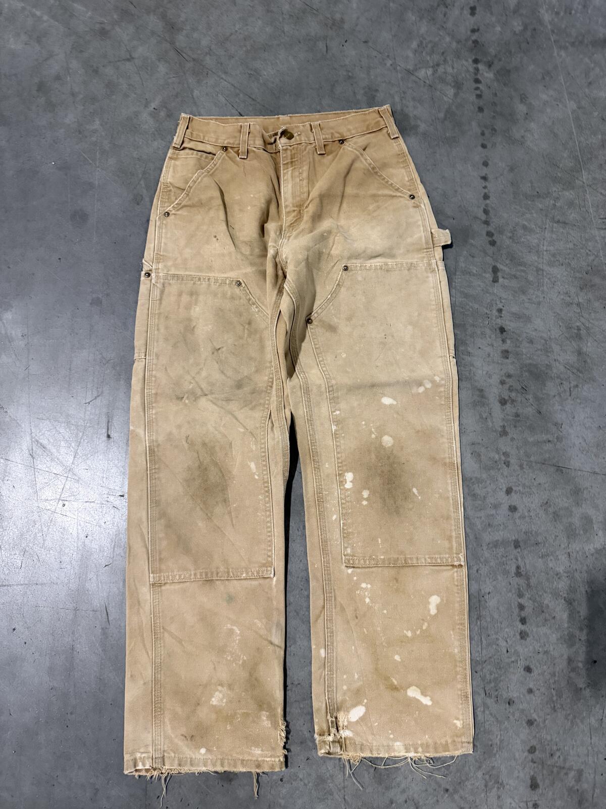Carhartt B01 BRN Double Knee Carpenter Pants Size 29x30 Vintage