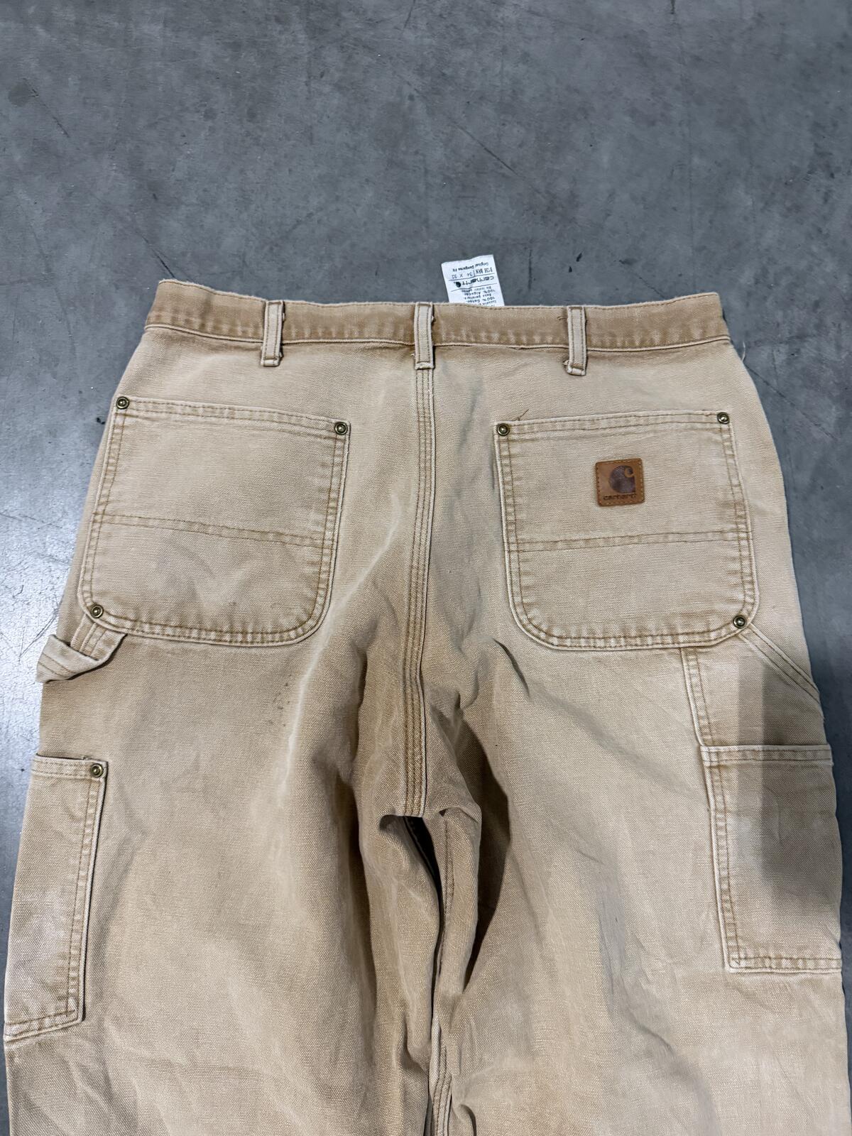Carhartt B136 BRN Double Knee Carpenter Pants Size 34x32 Vintage