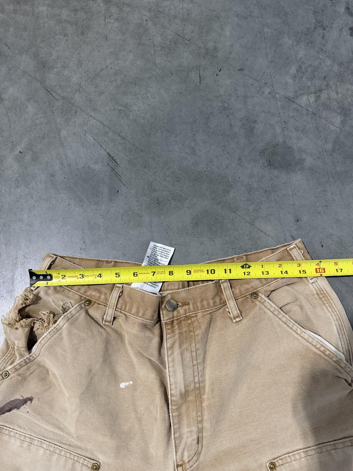 Carhartt B136 BRN Double Knee Carpenter Pants Size 34x32 Vintage