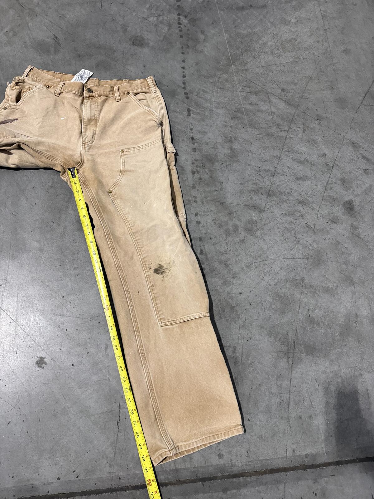 Carhartt B136 BRN Double Knee Carpenter Pants Size 34x32 Vintage