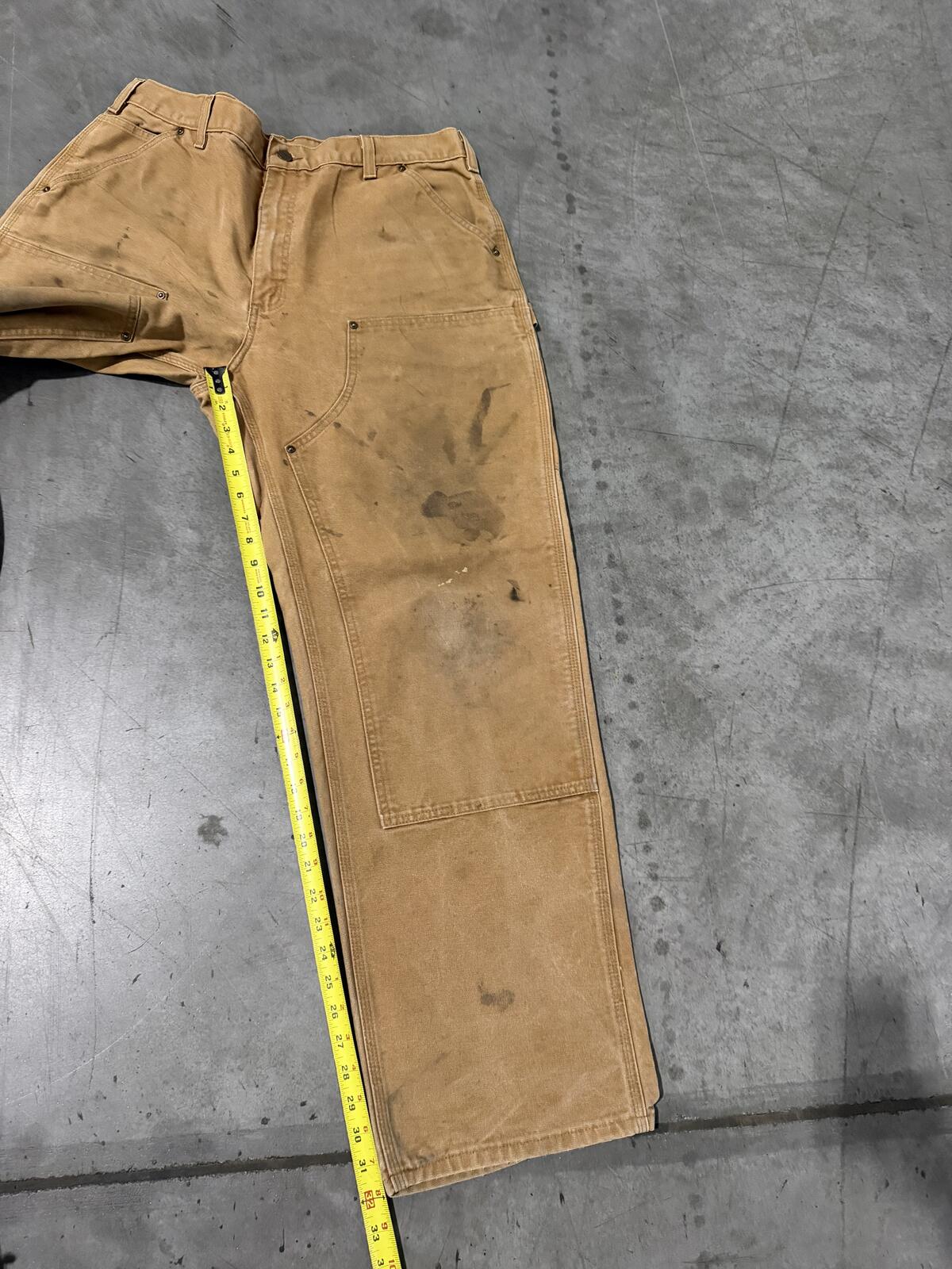 Carhartt B136 BRN Double Knee Carpenter Pants Size 38x34 Vintage