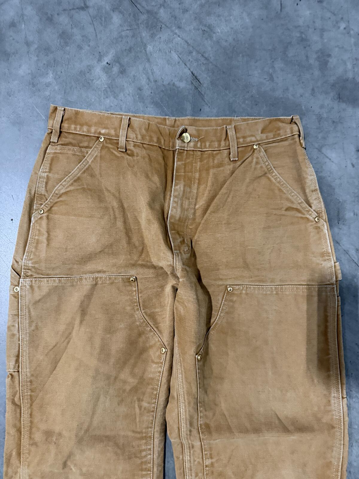 Carhartt B01 BRN Double Knee Carpenter Pants Size 34x30 Vintage