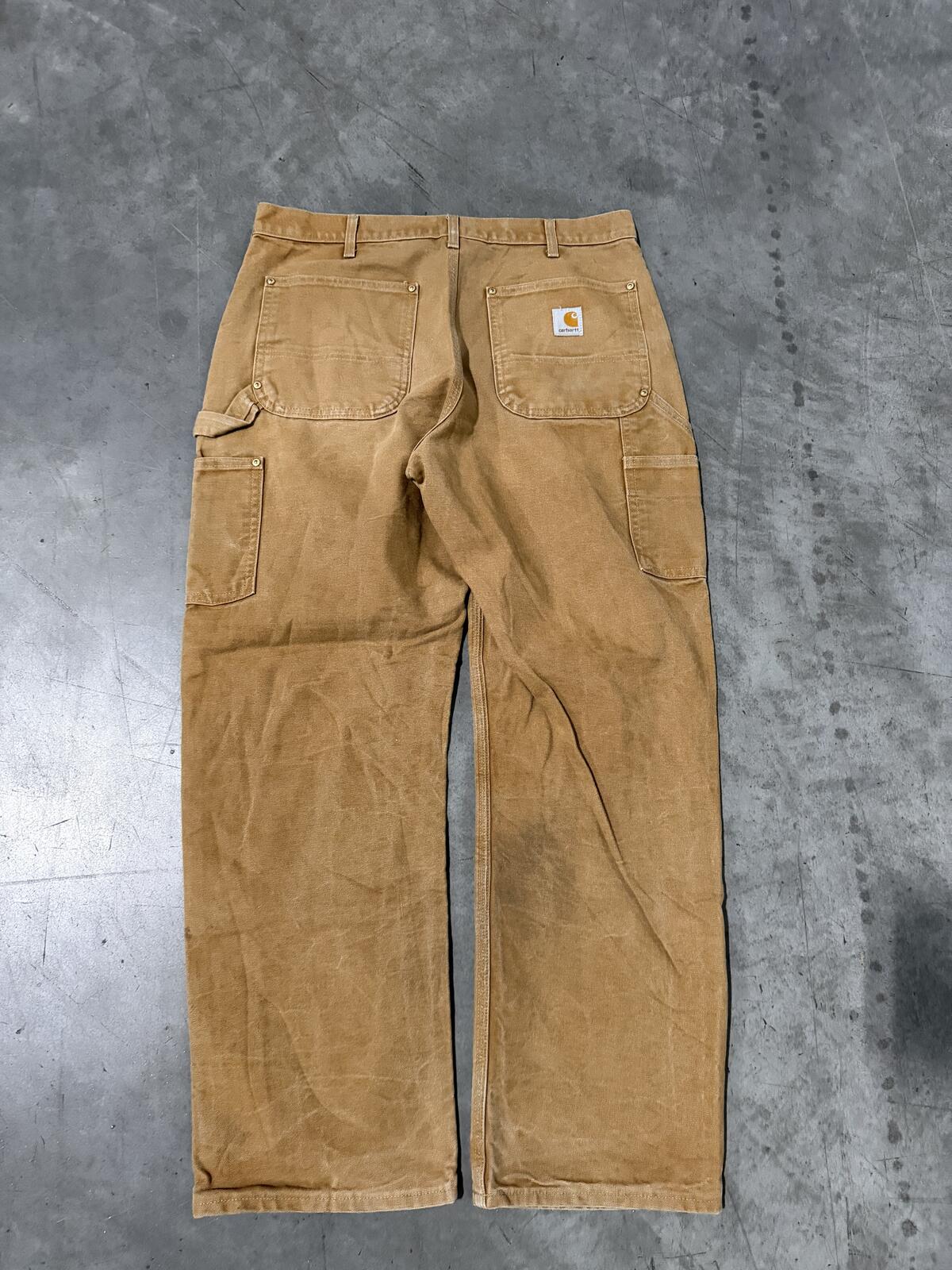 Carhartt B01 BRN Double Knee Carpenter Pants Size 34x30 Vintage