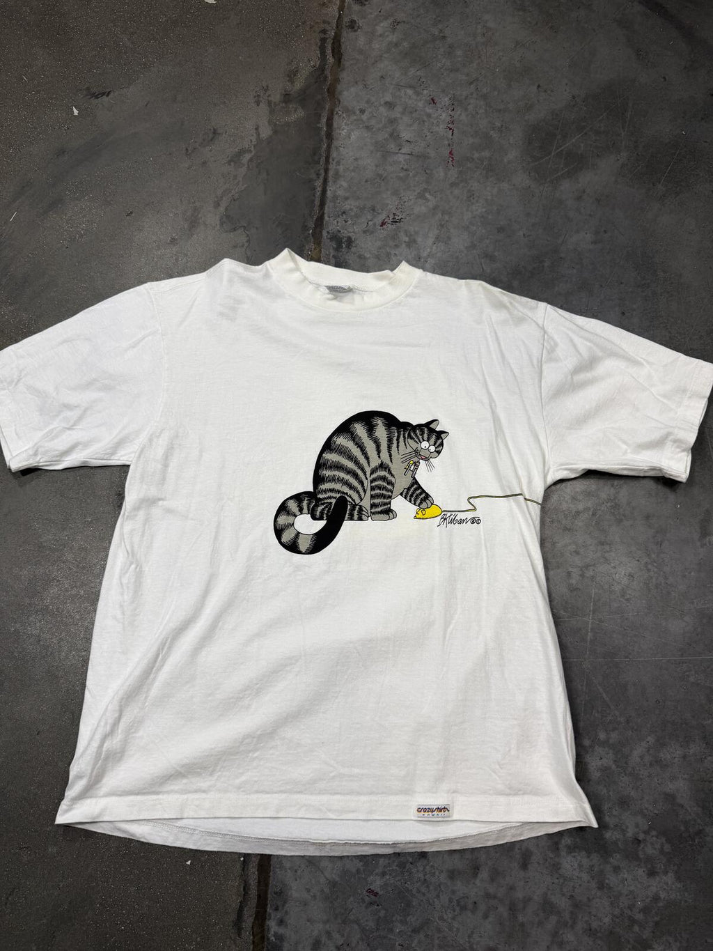 Vintage B. Kliban Crazy Shirt Hawaii Cat Mouse Single Stitch Unisex Size Large