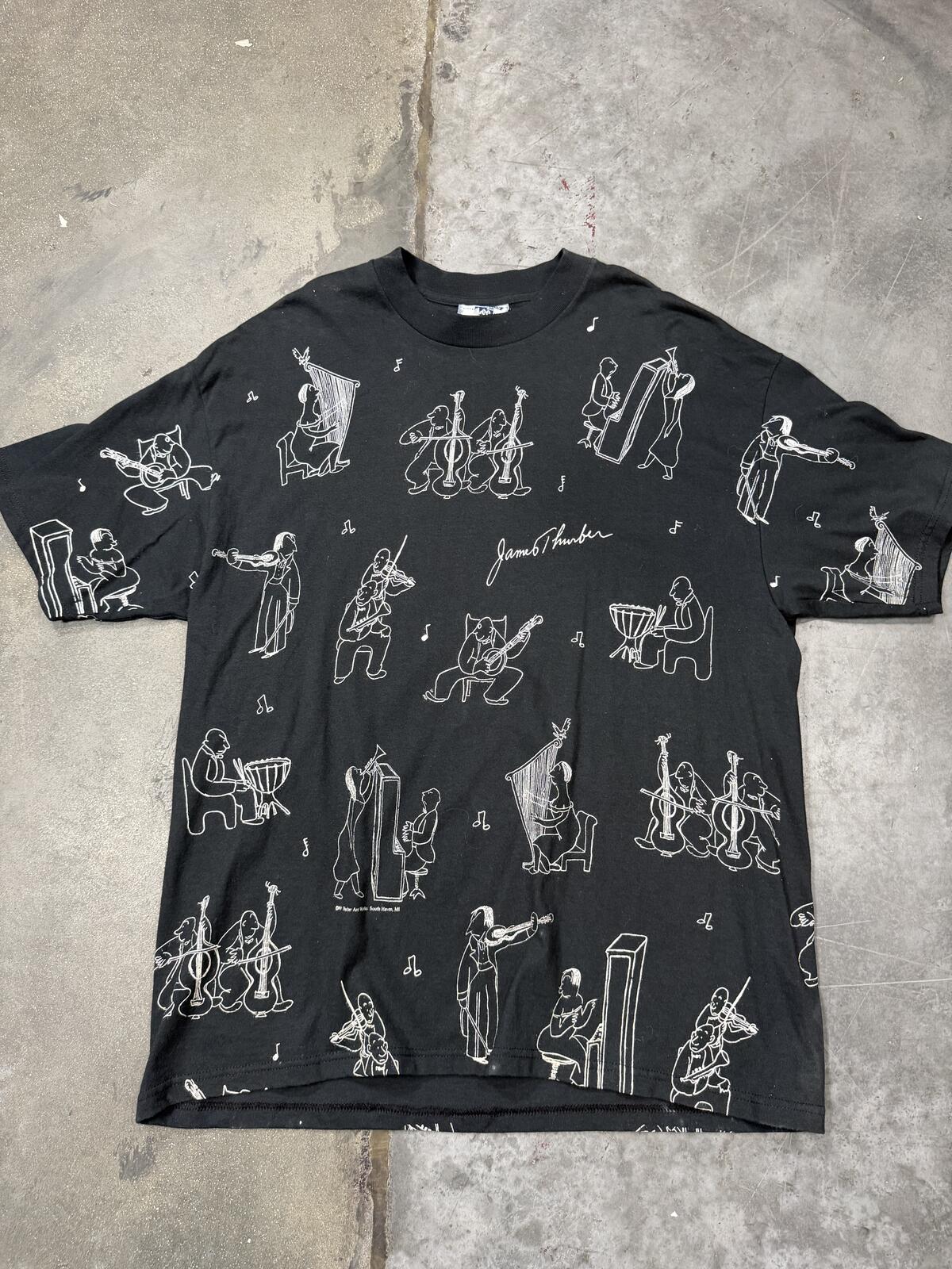 Vintage James Thurber Wildwood Productions AOP Graphic Vintage Shirt.