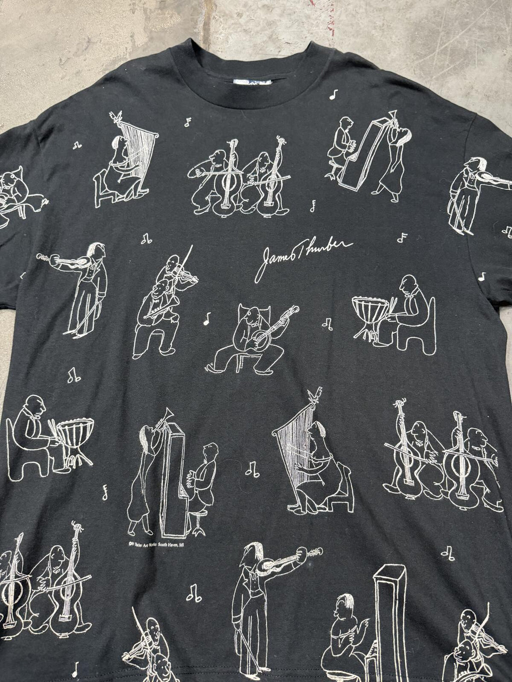 Vintage James Thurber Wildwood Productions AOP Graphic Vintage Shirt.