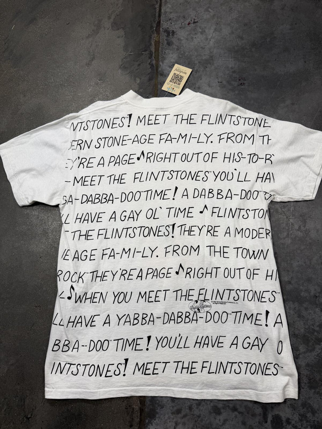 Vintage1994 Flintstones AOP T Shirt L Single Stitch Hanna Barbera