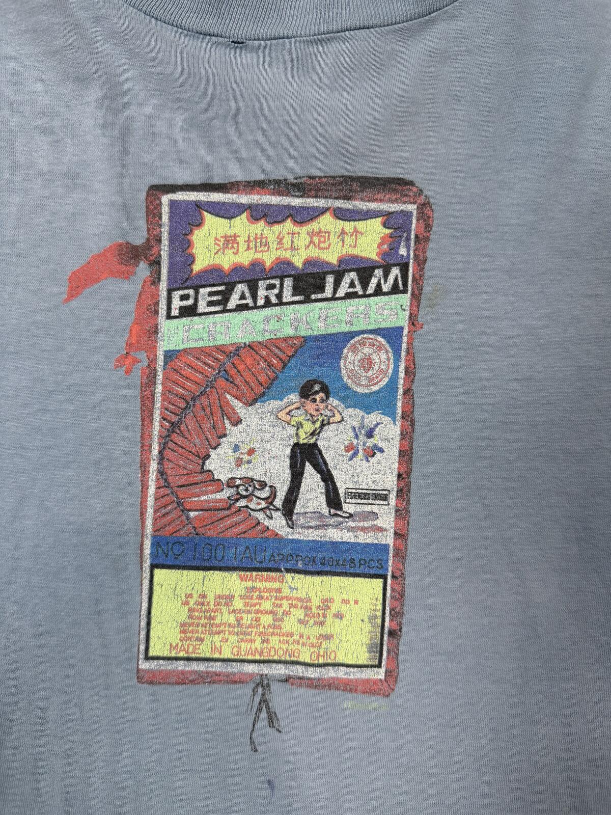 Pearl Jam Crackers Missoula Thrashed and Faded 1995 XL T-Shirt